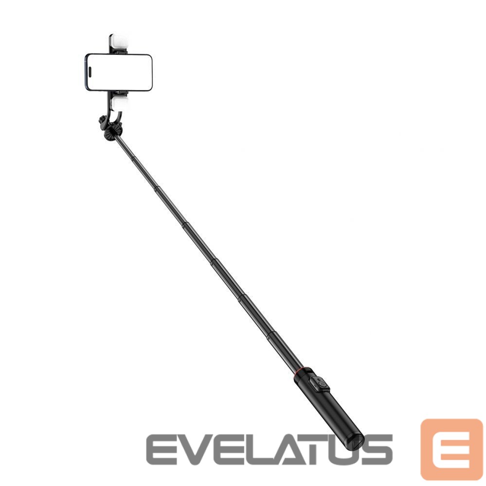 Kaameratarvik Hurtel Selfie stick WC12YDS 1.3m aluminum alloy telescopic tripod with dual lamp and phone holder - black
