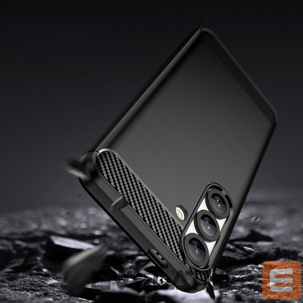 Tagakaaned Hurtel Carbon Case for Samsung Galaxy S25 Edge - Black