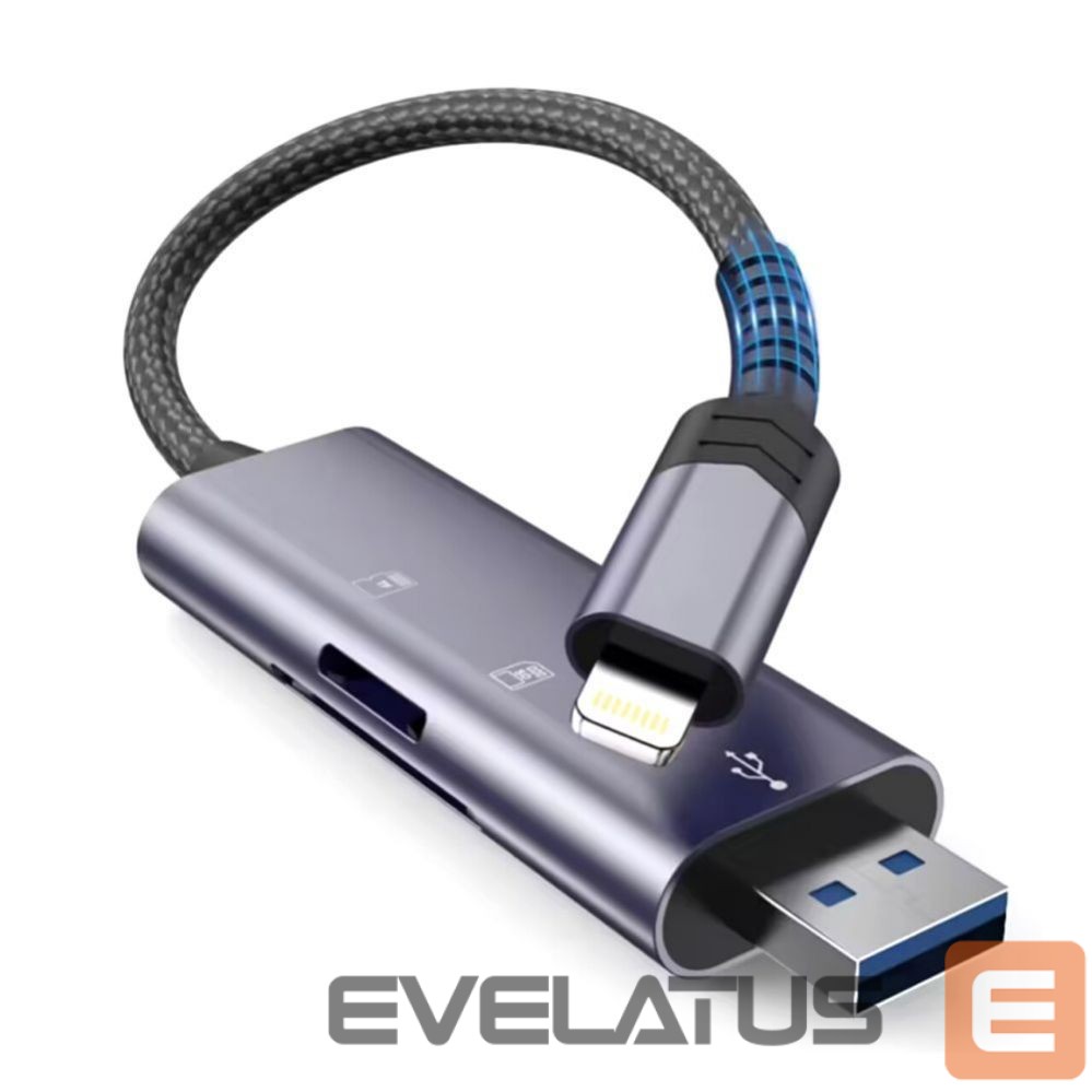 Mälupulk Tech-Protect Tech-Protect UltraBoost SD/micro SD Card Reader with Lightning /USB-A Connector - Gray