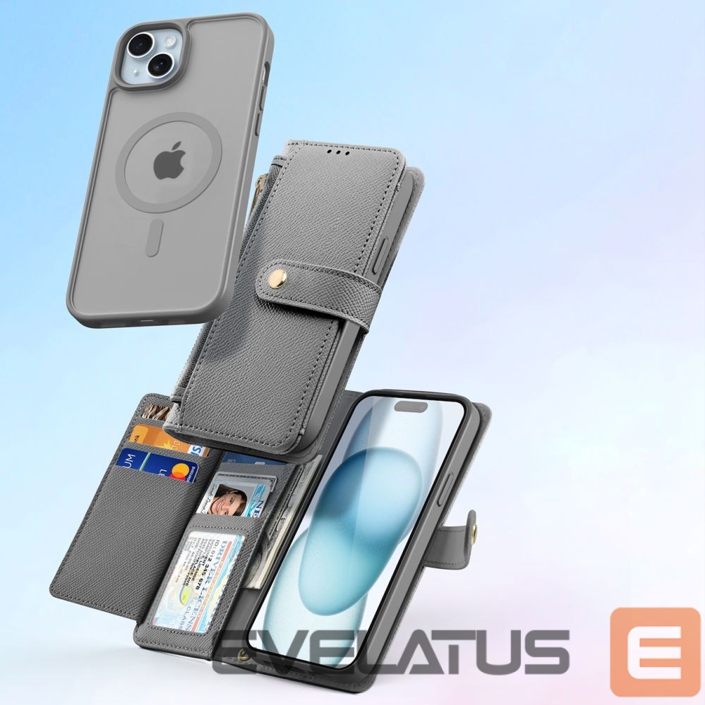 Tagakaaned Dux Ducis Dux Ducis Lawa Leather Case for iPhone 15 - Gray