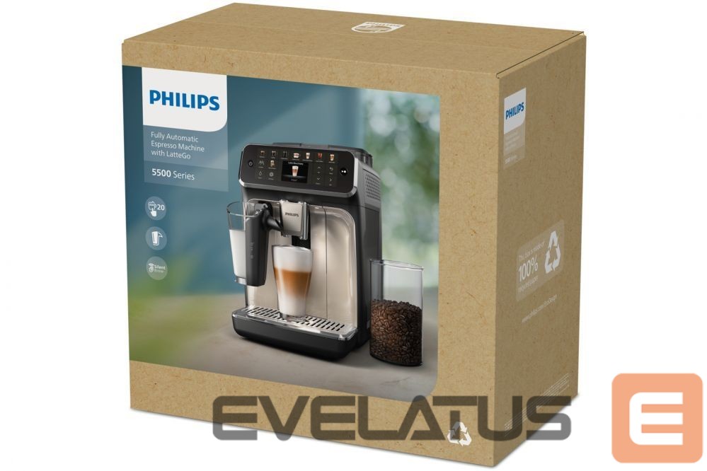 Muud väikesed kodumasinad Philips | Coffee Machine | EP5549/70 Series 5500 LatteGo | Pump pressure 15 bar | Built-in milk frother | Automatic | 1500 W | Black