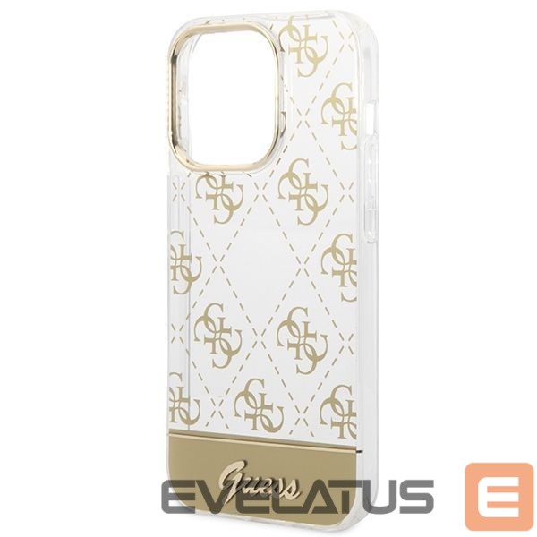 Tagakaaned Guess Guess GUHCP14XHG4MHG iPhone 14 Pro Max 6.7 "gold / gold hardcase 4G Pattern Script