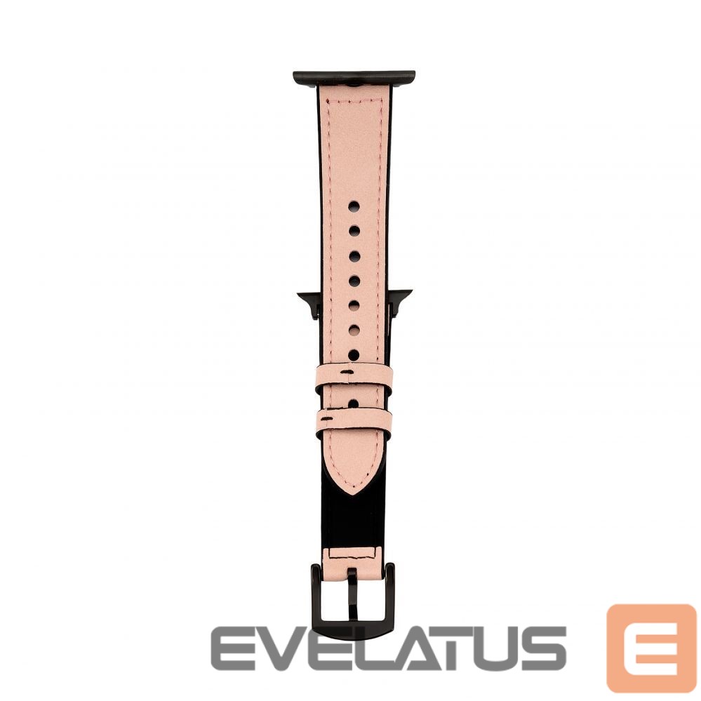 Rihm Connect Watch 42/44/45mm Silicone patch Leather Watch Strap (132mm M/L) Pink Sand