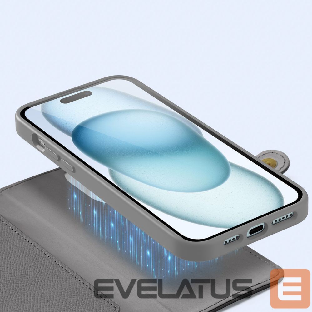 Tagakaaned Dux Ducis Dux Ducis Lawa Leather Case for iPhone 15 - Gray