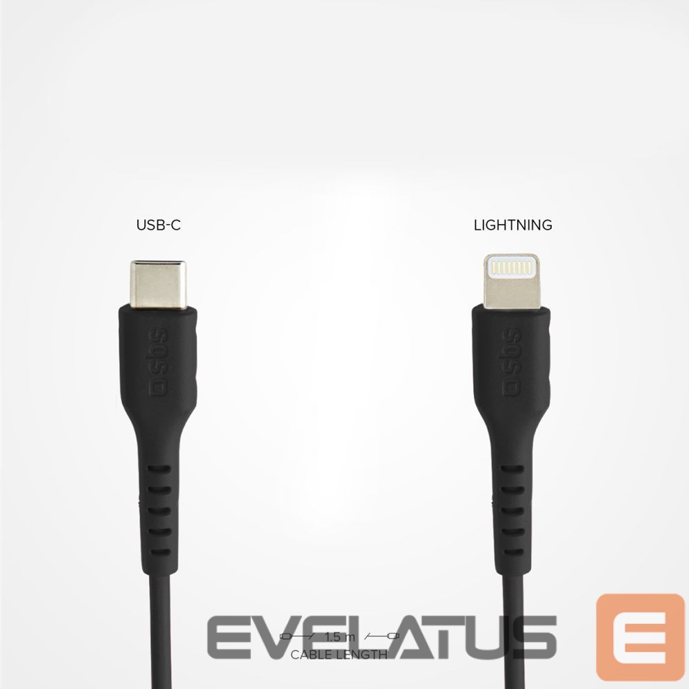Kaabel SBS SBS TECABLELIGTC1K USB-C - Lightning cable 1m - black