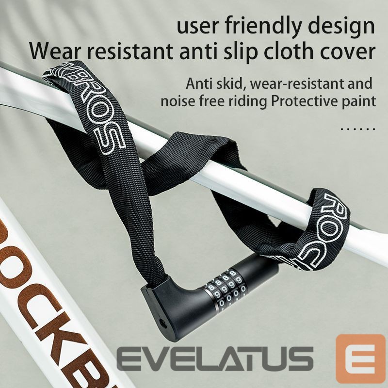 Jalgratta tarvik Rockbros Rockbros 3230002001 bicycle lock with combination and key - black