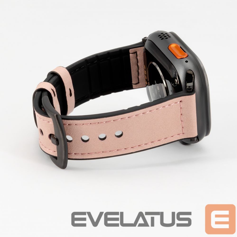 Rihm Connect Watch 42/44/45mm Silicone patch Leather Watch Strap (132mm M/L) Pink Sand
