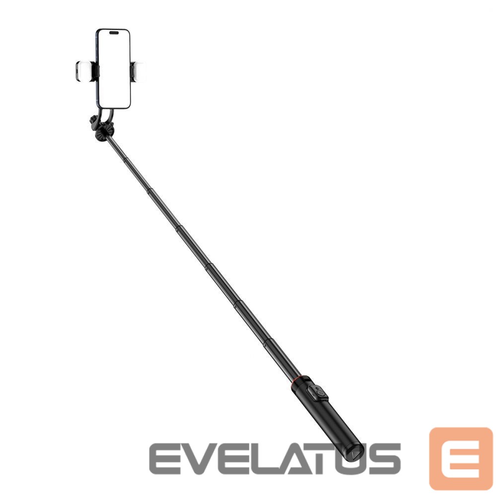 Kaameratarvik Hurtel Selfie stick WC12YDS 1.3m aluminum alloy telescopic tripod with dual lamp and phone holder - black