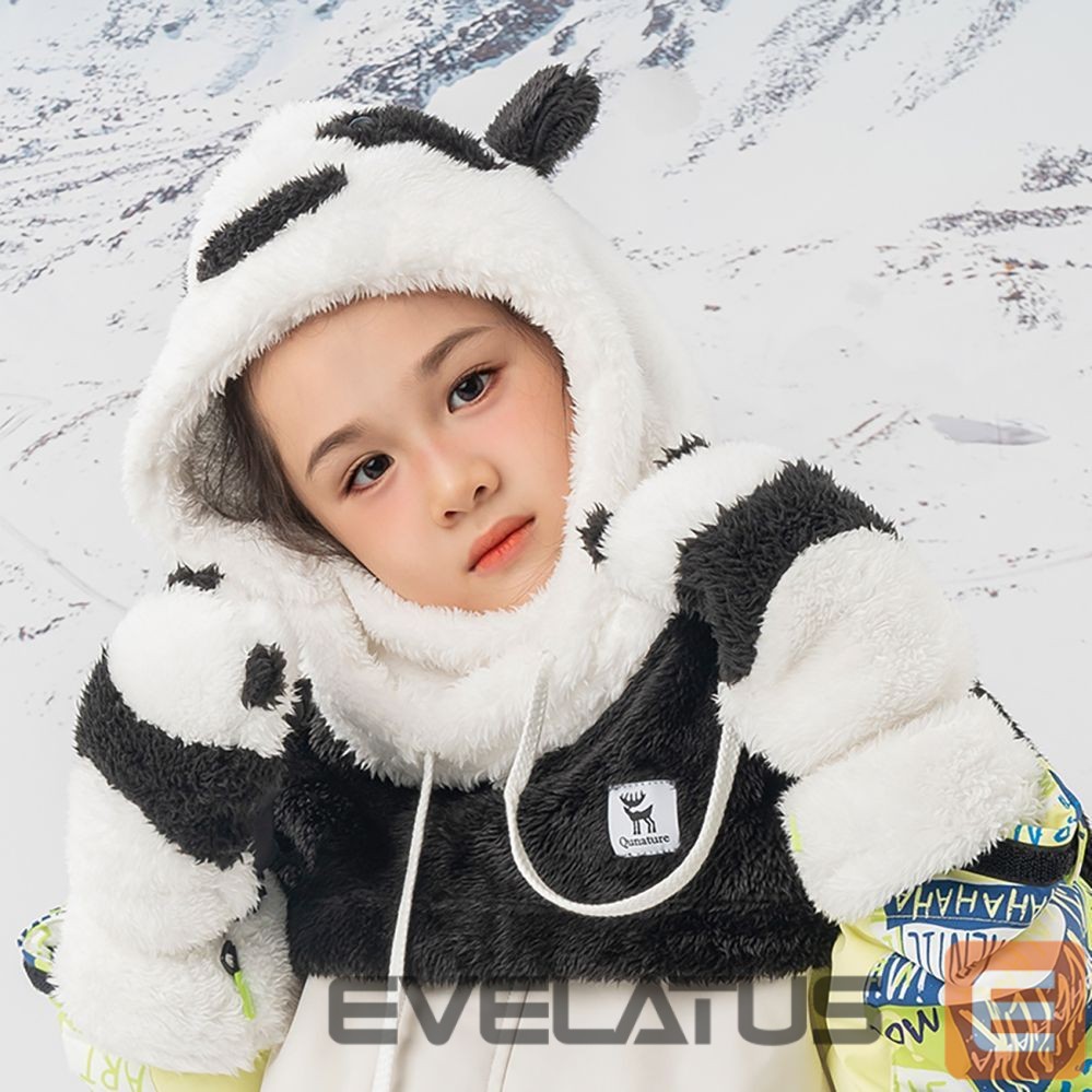 Teised Qunature Qunature Panda Ski Gloves for Kids and Adults Size S - Black/White