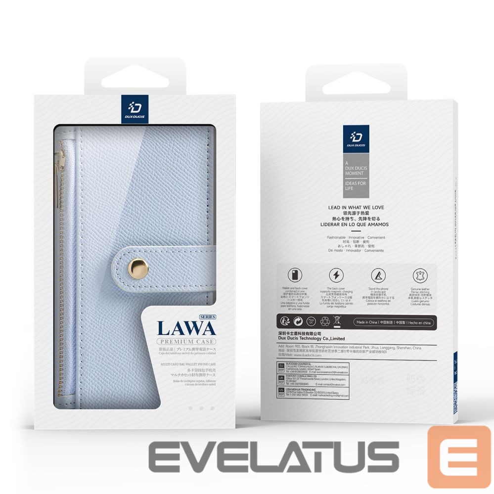 Tagakaaned Dux Ducis Dux Ducis Lawa iPhone 16 Pro Leather Case with Detachable Magnetic Wallet - Blue