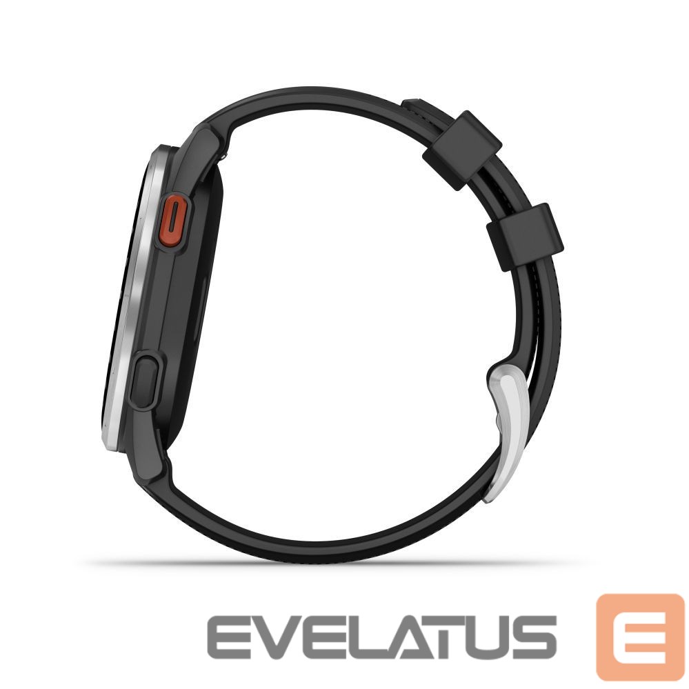 Nutikell Garmin Approach S44 Silver Aluminium Bezel with Black Silicone Band