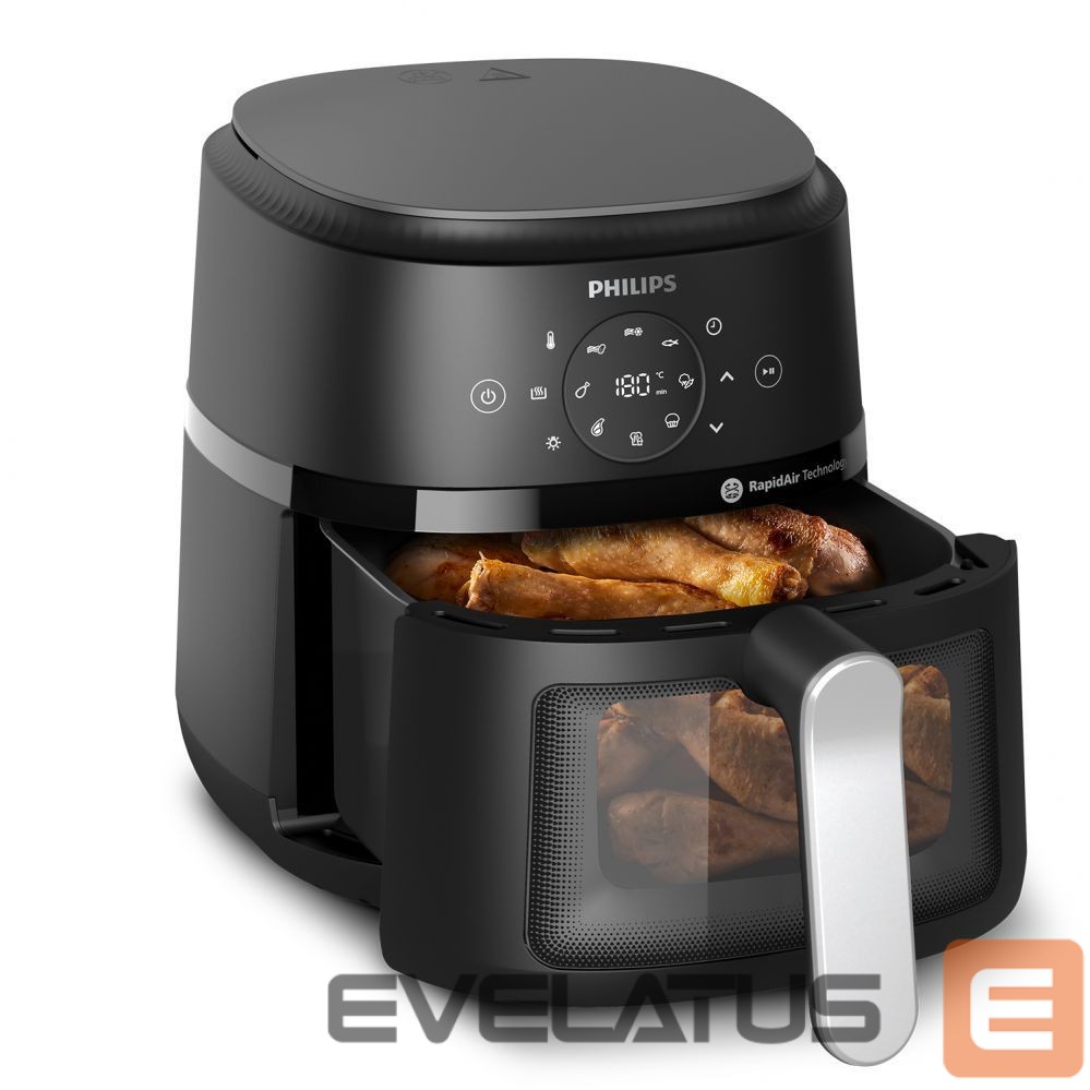 Lauagrillid Philips NA221/00 Airfryer, Capacity 4.2 L, Black/Silver