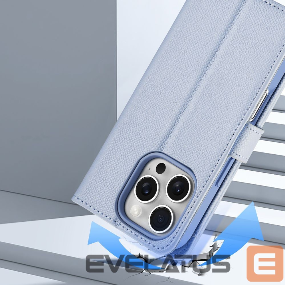 Tagakaaned Dux Ducis Dux Ducis Lawa iPhone 16 Pro Leather Case with Detachable Magnetic Wallet - Blue