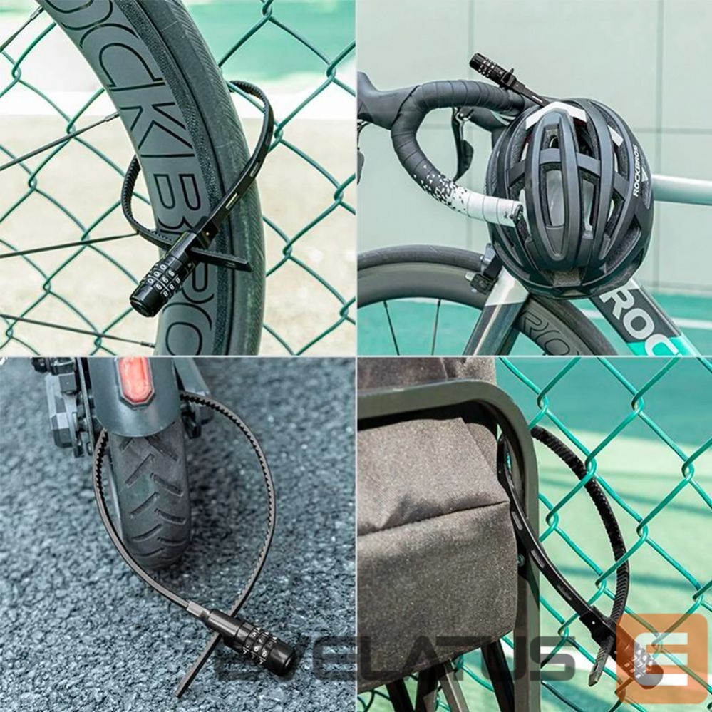 Jalgratta tarvik Rockbros Rockbros 3240001001 bicycle lock for 0.5 m combination - black