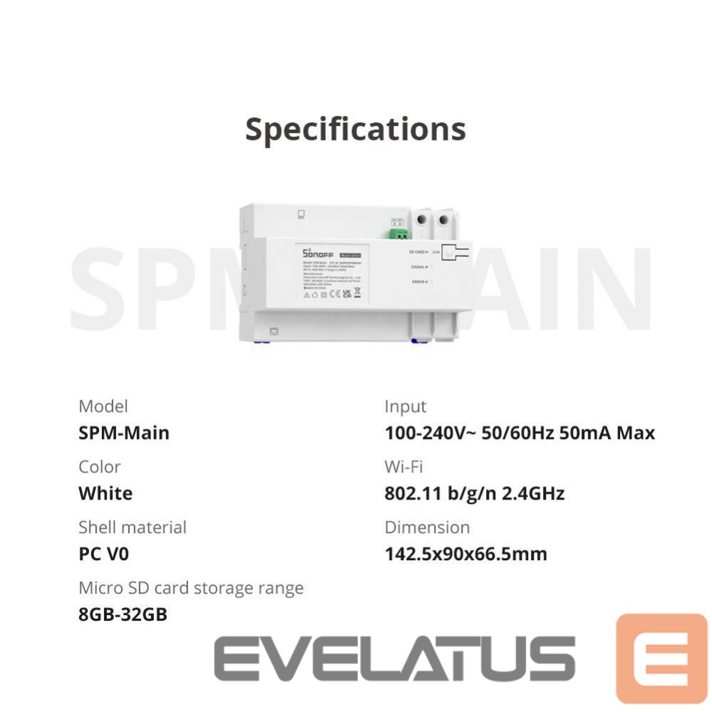 Nutikas seade Sonoff Sonoff SPM-Main smart switch Wi-Fi / Ethernet power meter