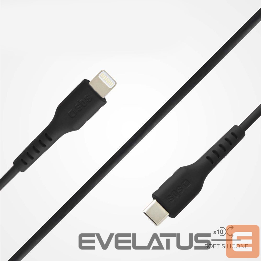 Kaabel SBS SBS TECABLELIGTC1K USB-C - Lightning cable 1m - black