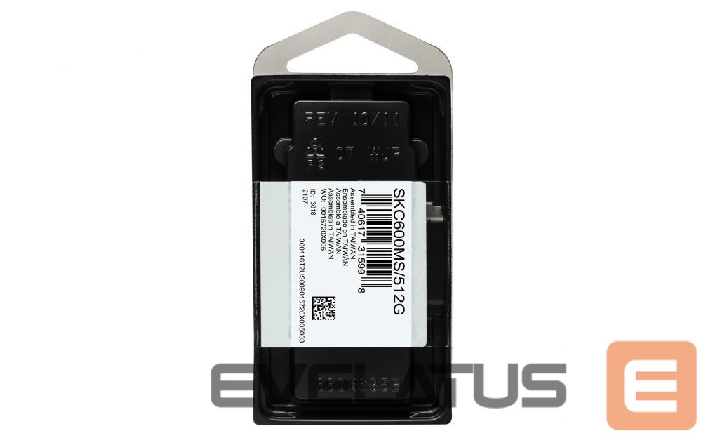 Kõvaketas SSD Kingston KC600 512 GB, SSD interface mSATA, Write speed 520 MB/s, Read speed 550 MB/s