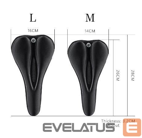 Jalgratta tarvik Rockbros Rockbros LF047-B silicone gel bicycle seat cover size L - black