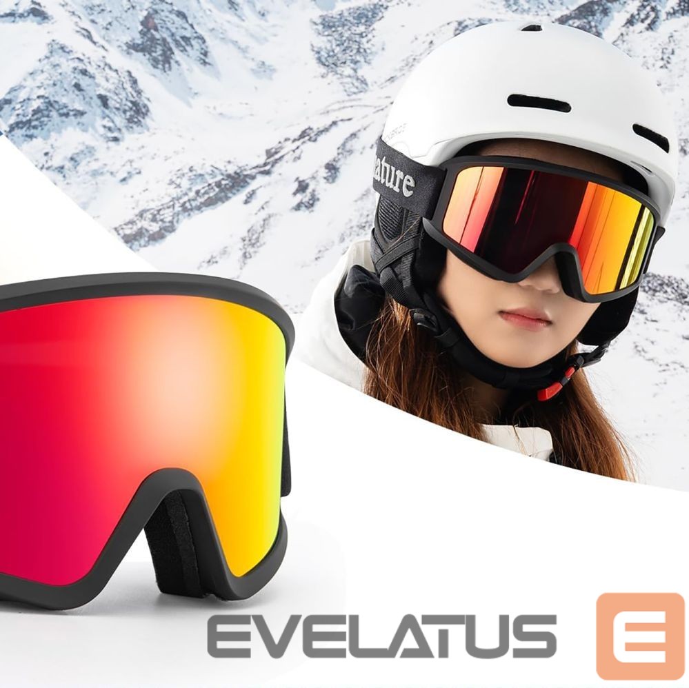 Teised Qunature Qunature White Ski Goggles for Adults - Black