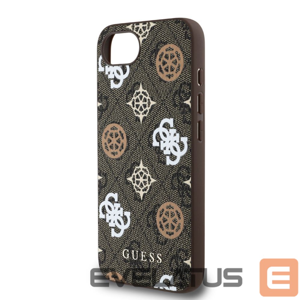 Tagakaaned Guess Guess PU 4G Peony case with MagSafe for iPhone 16e - brown