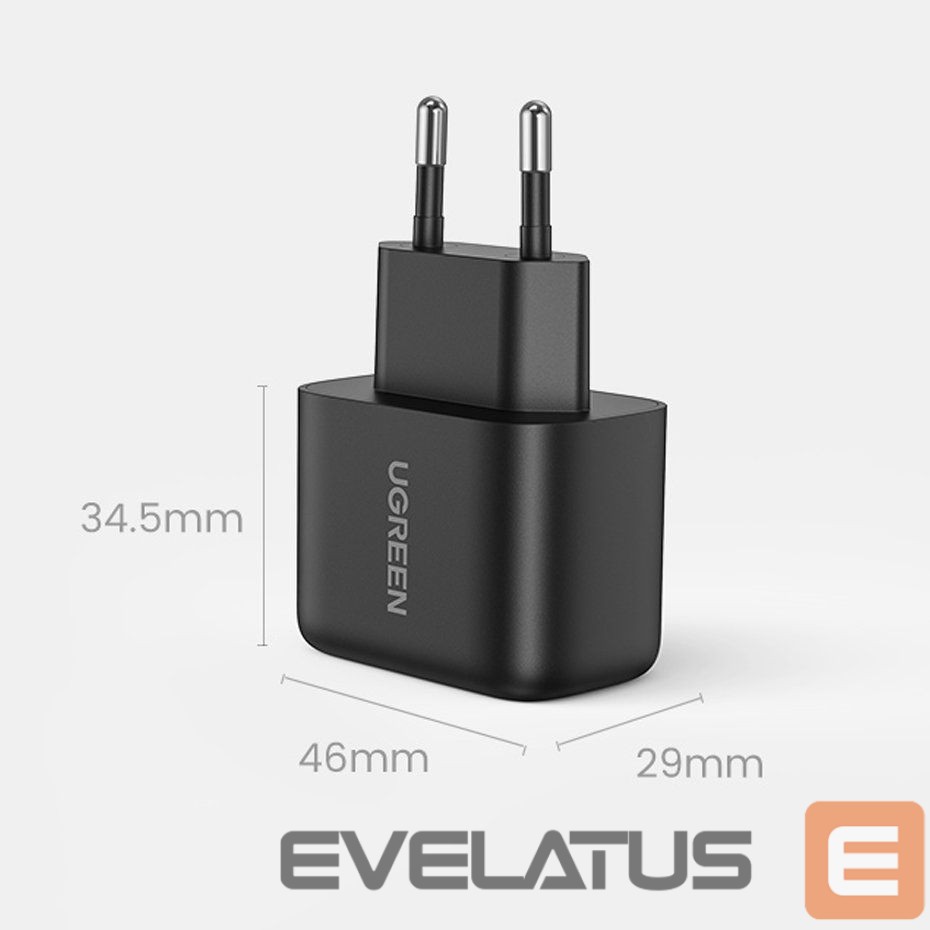 Adaptrid Ugreen USB Type C charger 25W Power Delivery + USB Type C cable 2m (50581) Black