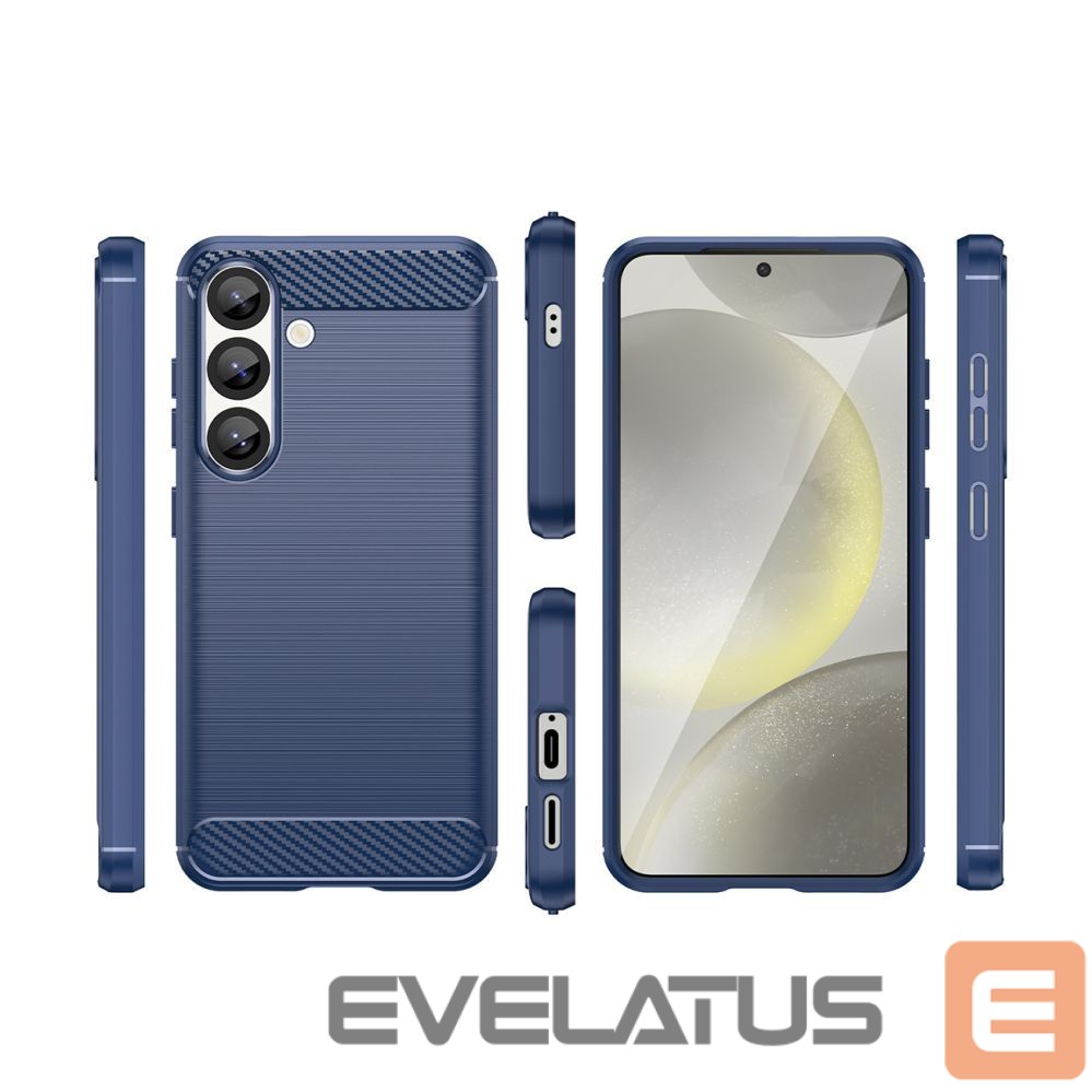 Tagakaaned Hurtel Carbon Case for Samsung Galaxy S25 Edge - Blue