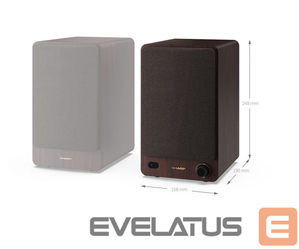 Arvutikõlarid Sharp CP-SS30 Bookshelf Speakers, Brown