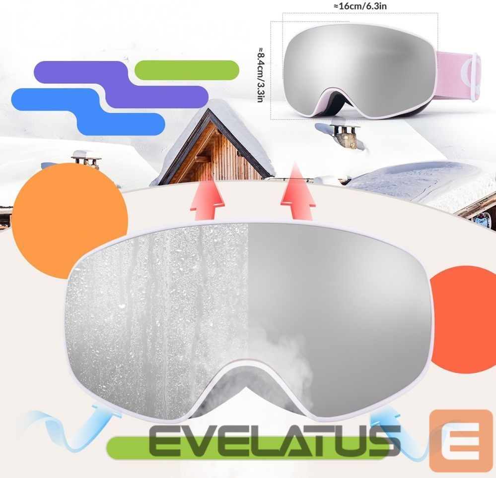 Muud kaubad Qunature Qunature Pink Children's skiing goggles (medium/large children's version)
