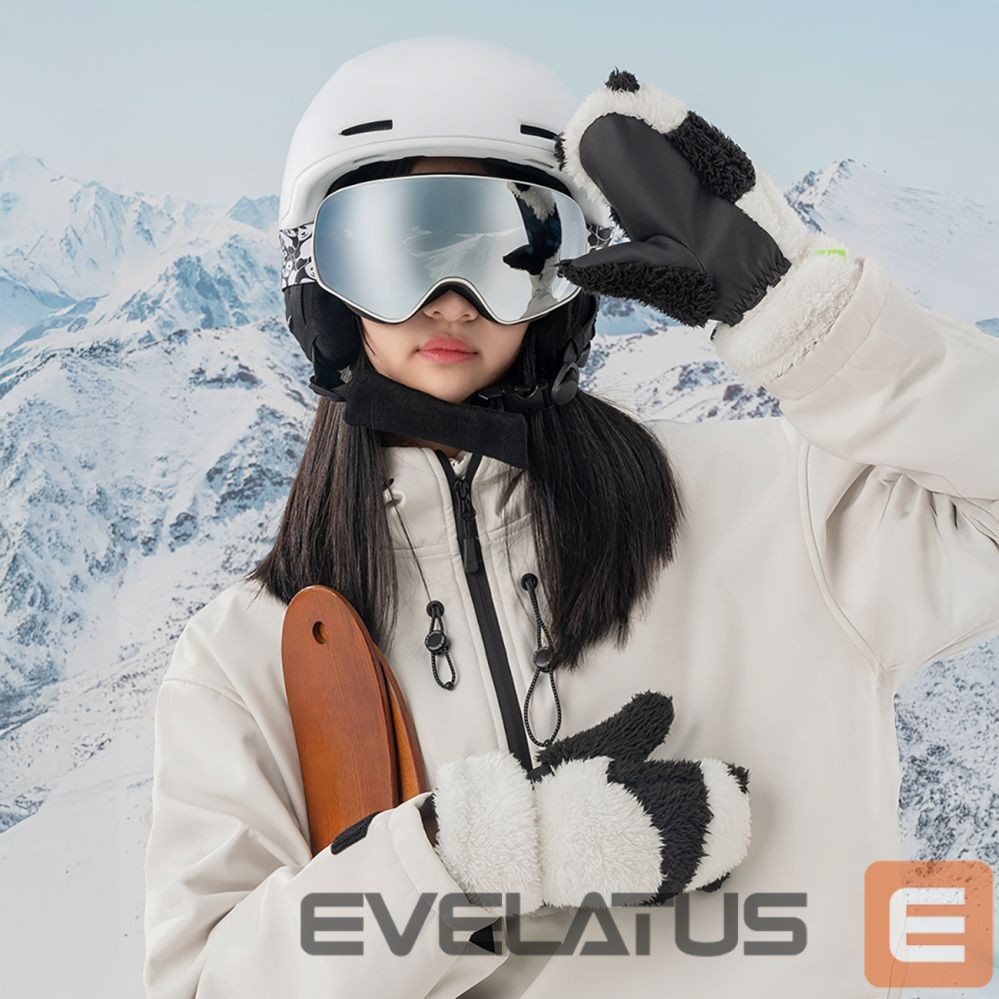 Teised Qunature Qunature Panda Ski Gloves for Kids and Adults Size S - Black/White