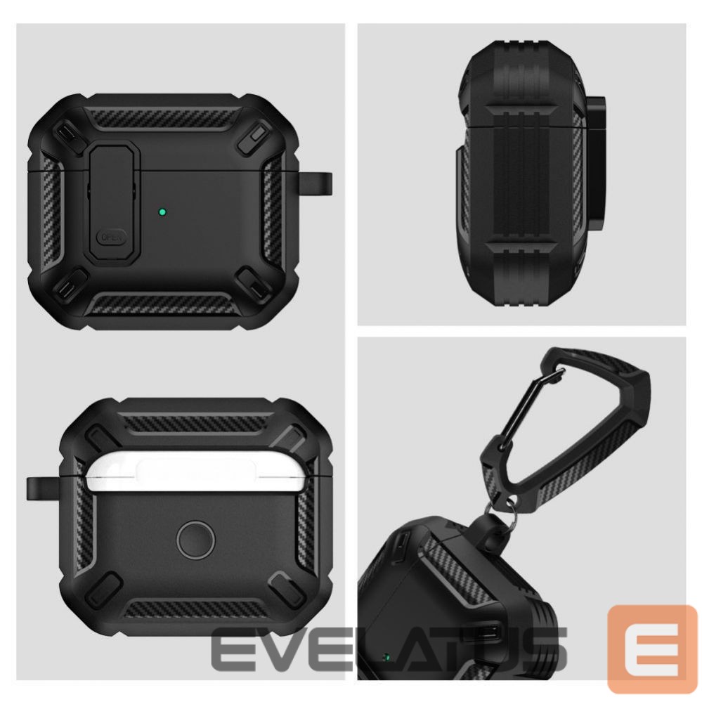 Nutikella- käevõrude tarvikud Tech-Protect Tech-Protect X-Carbo Case for AirPods Pro 1 / 2 - Black