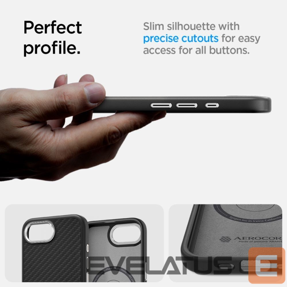 Tagakaaned Spigen Spigen Enzo Aramid MagSafe iPhone 16e Case - Black