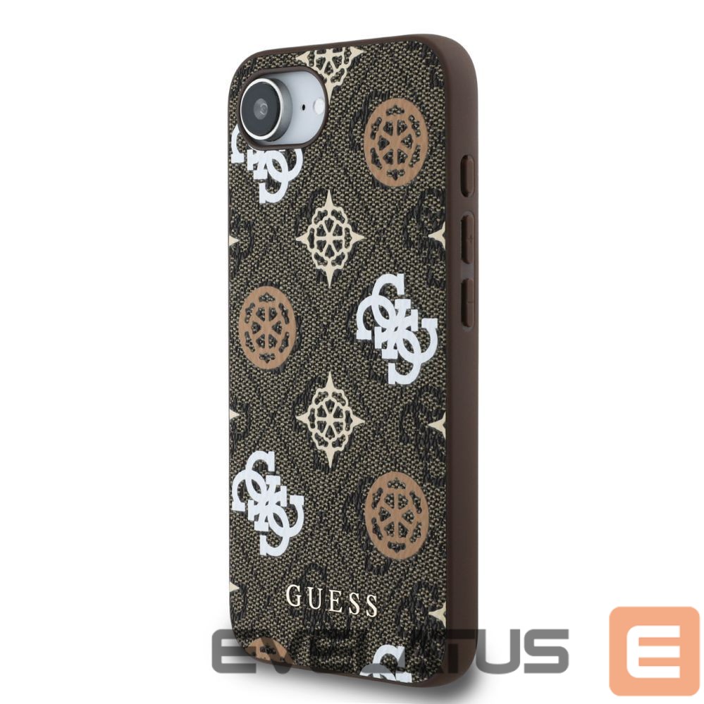 Tagakaaned Guess Guess PU 4G Peony case with MagSafe for iPhone 16e - brown
