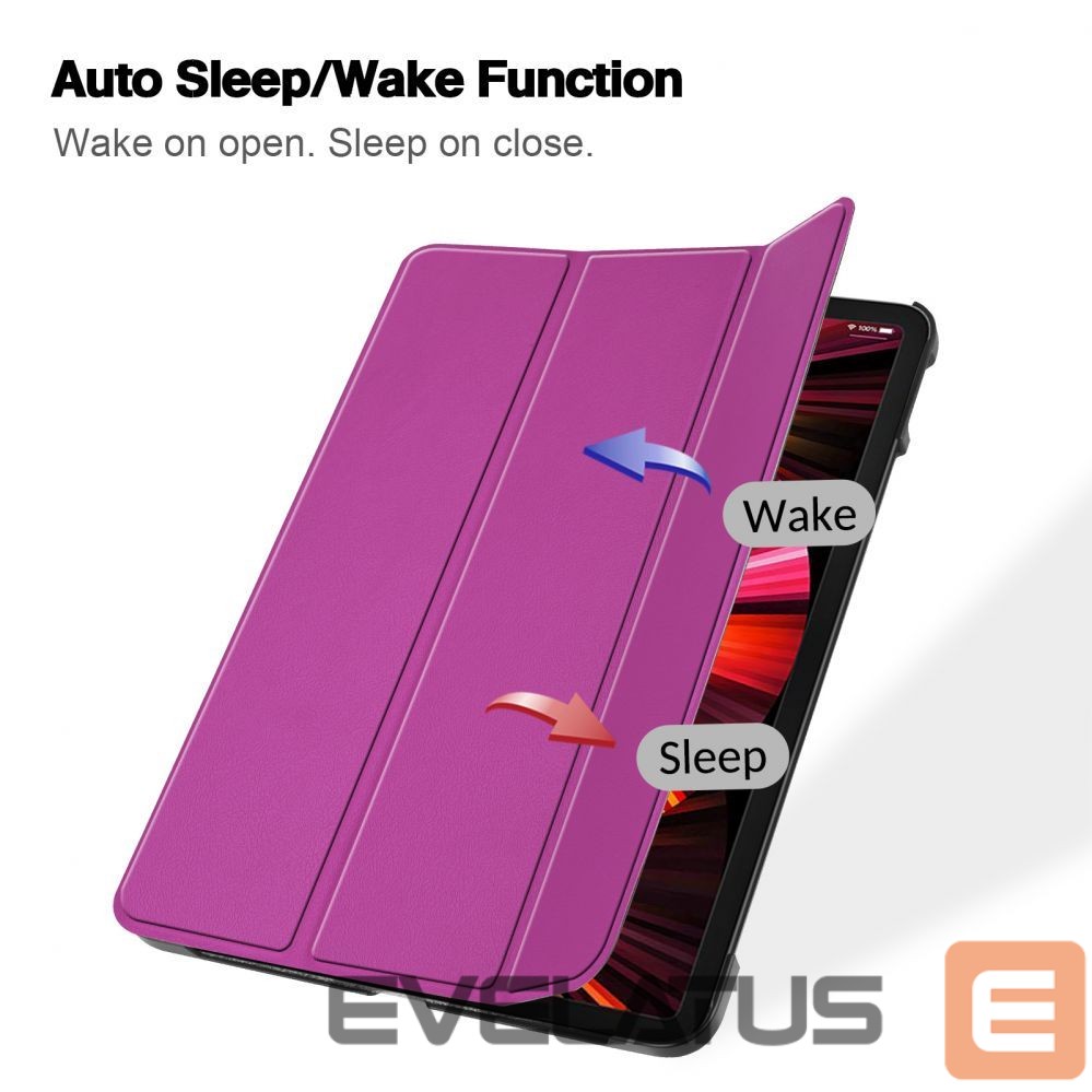 Kaaned iLike iPad 10.2 Tri-Fold Eco-Leather Stand Case Purple