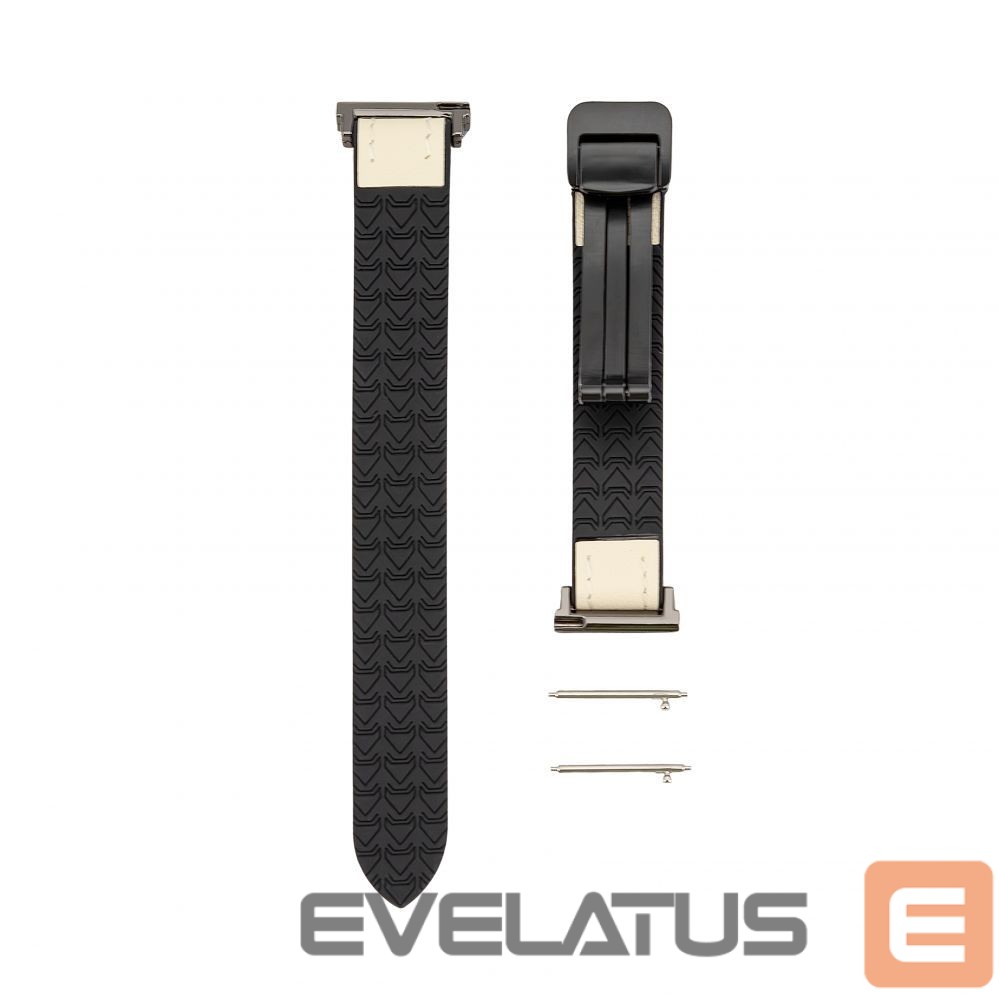 Rihm Connect 22mm Silicone Leather Watch Strap with Magnetic White