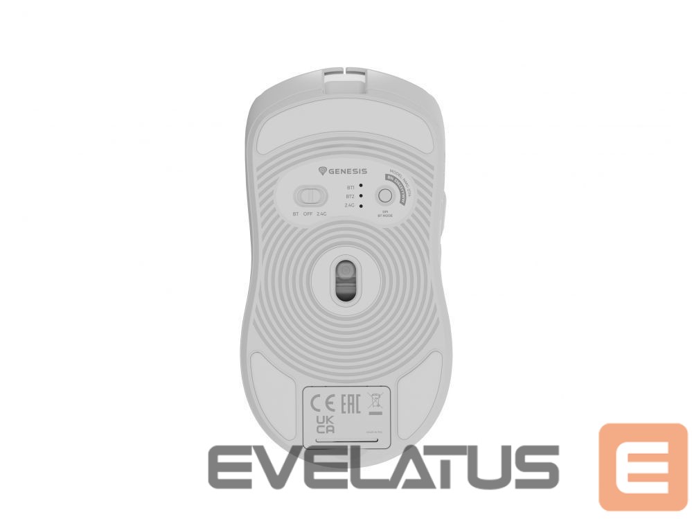 Arvutihiir Genesis Zircon 500 | Wireless/Wired | Gaming Mouse | 2.4 GHz, Bluetooth, USB | White