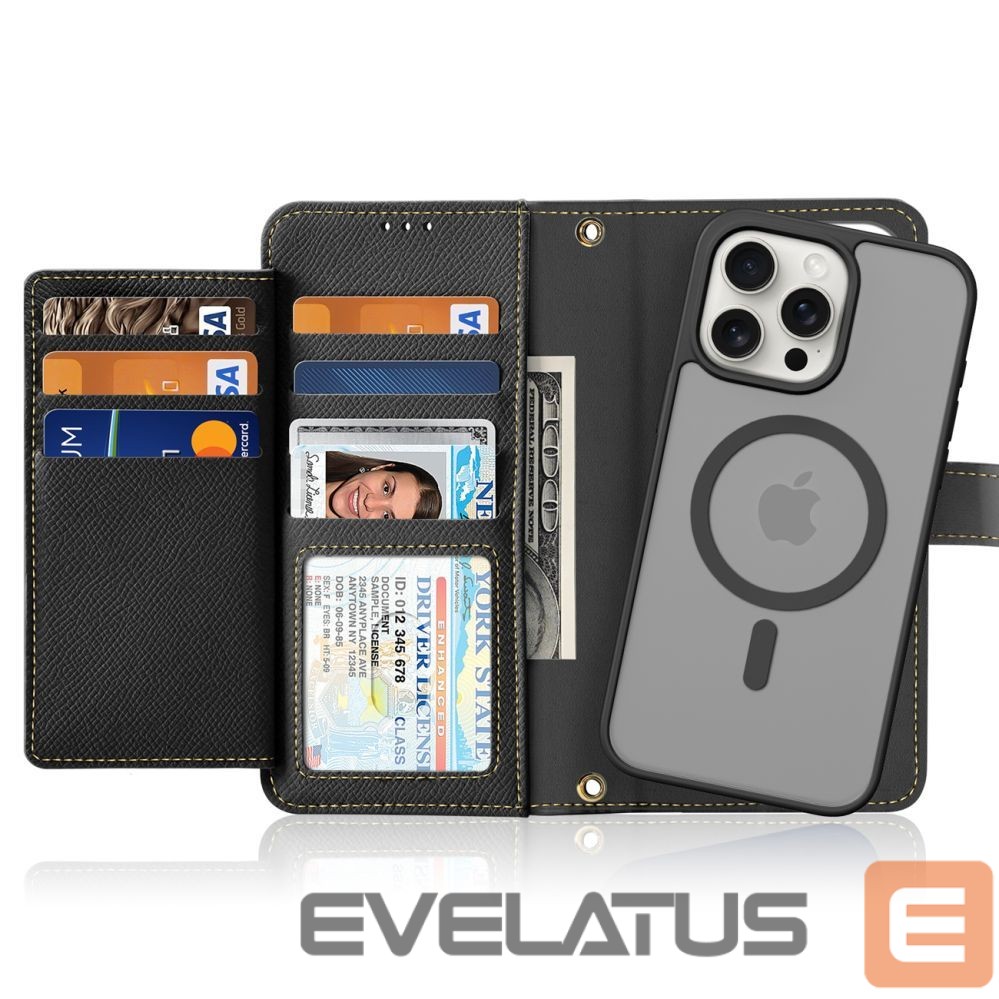 Tagakaaned Dux Ducis Dux Ducis Lawa Leather Case for iPhone 15 Pro - Black
