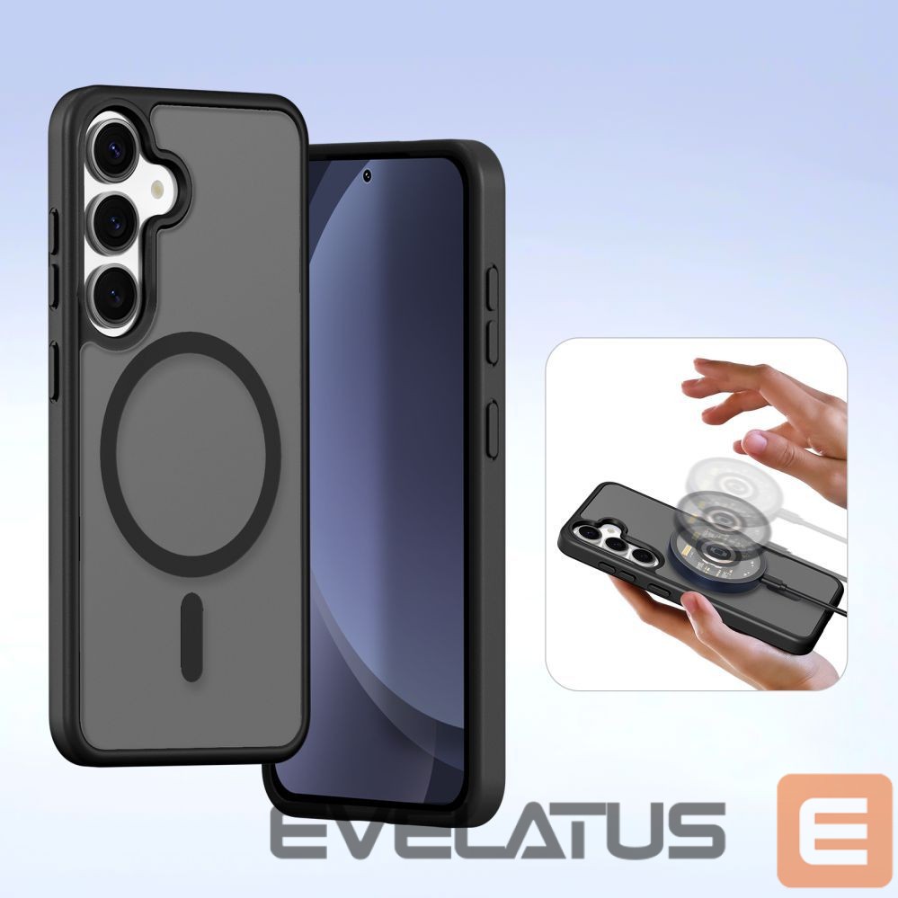 Tagakaaned Dux Ducis Dux Ducis Lawa Leather Case for Samsung Galaxy S25+ with Detachable Magnetic Wallet - Black
