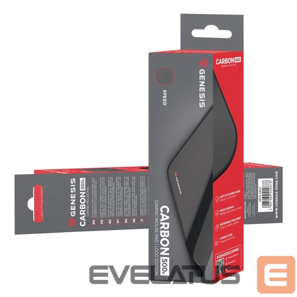Arvutihiir Genesis Carbon 500 Mouse pad, 210 x 250 mm, Black