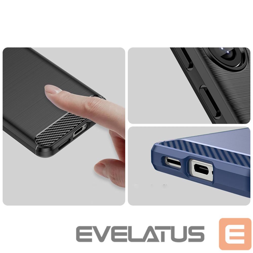 Tagakaaned Hurtel Carbon Case for Samsung Galaxy S25 Edge - Black