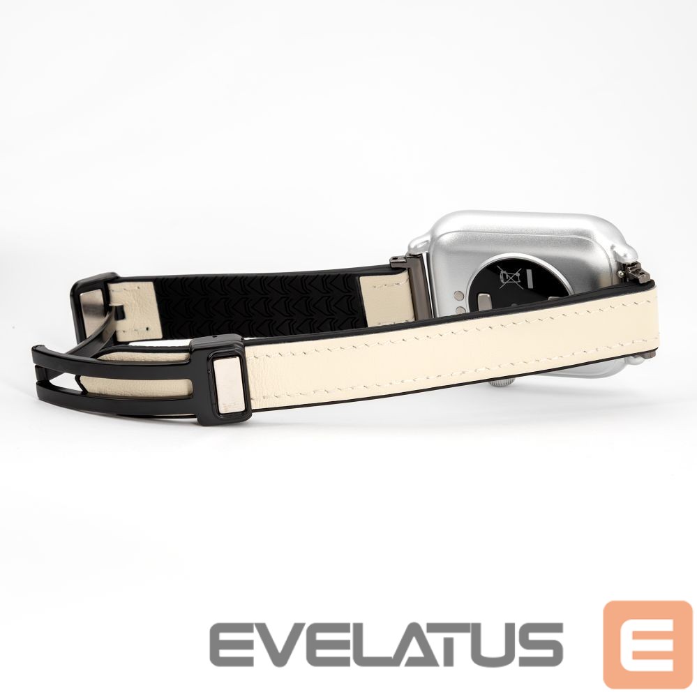 Rihm Connect 22mm Silicone Leather Watch Strap with Magnetic White