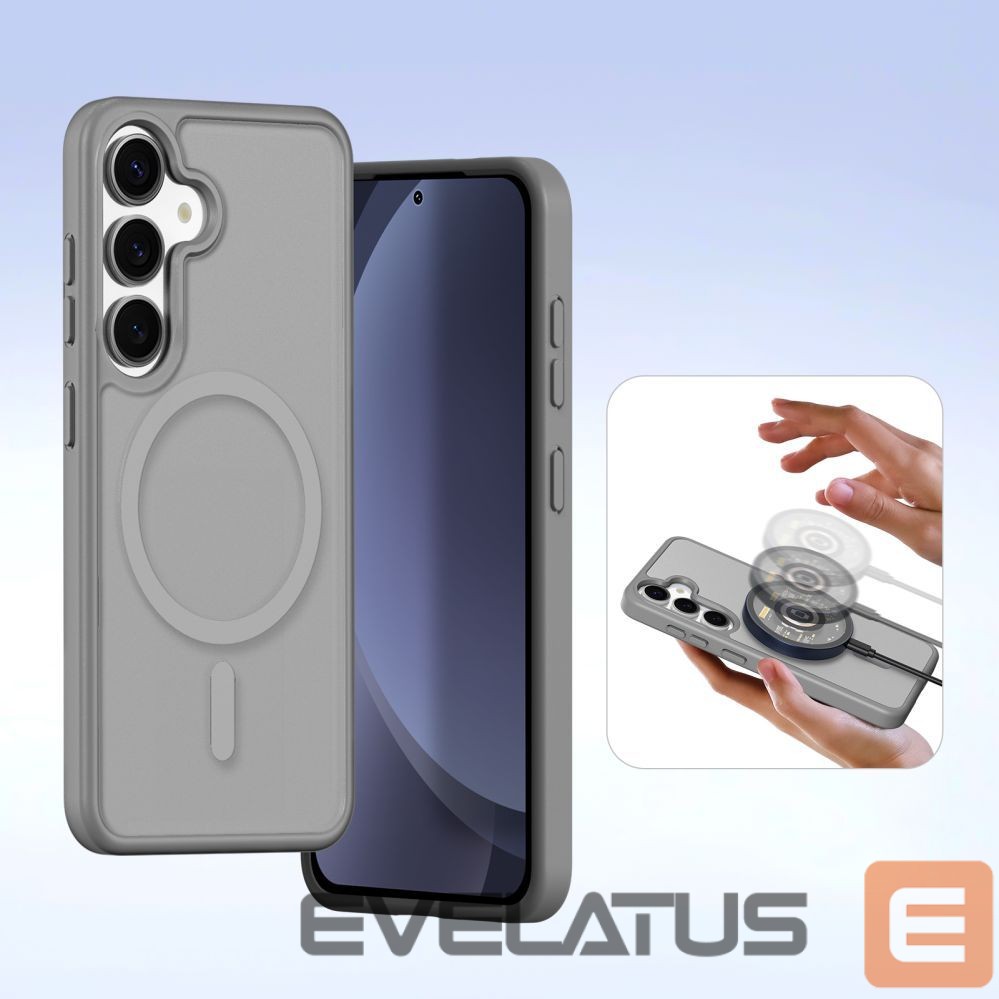 Tagakaaned Dux Ducis Dux Ducis Lawa Leather Case for Samsung Galaxy S25+ with Detachable Magnetic Wallet - Gray