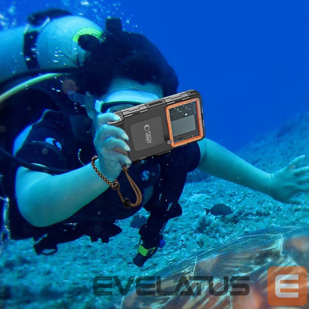 Teised Tech-Protect Tech-Protect Waterproof Case IPX8 for 4.7-6.7" Smartphones - Black and Orange