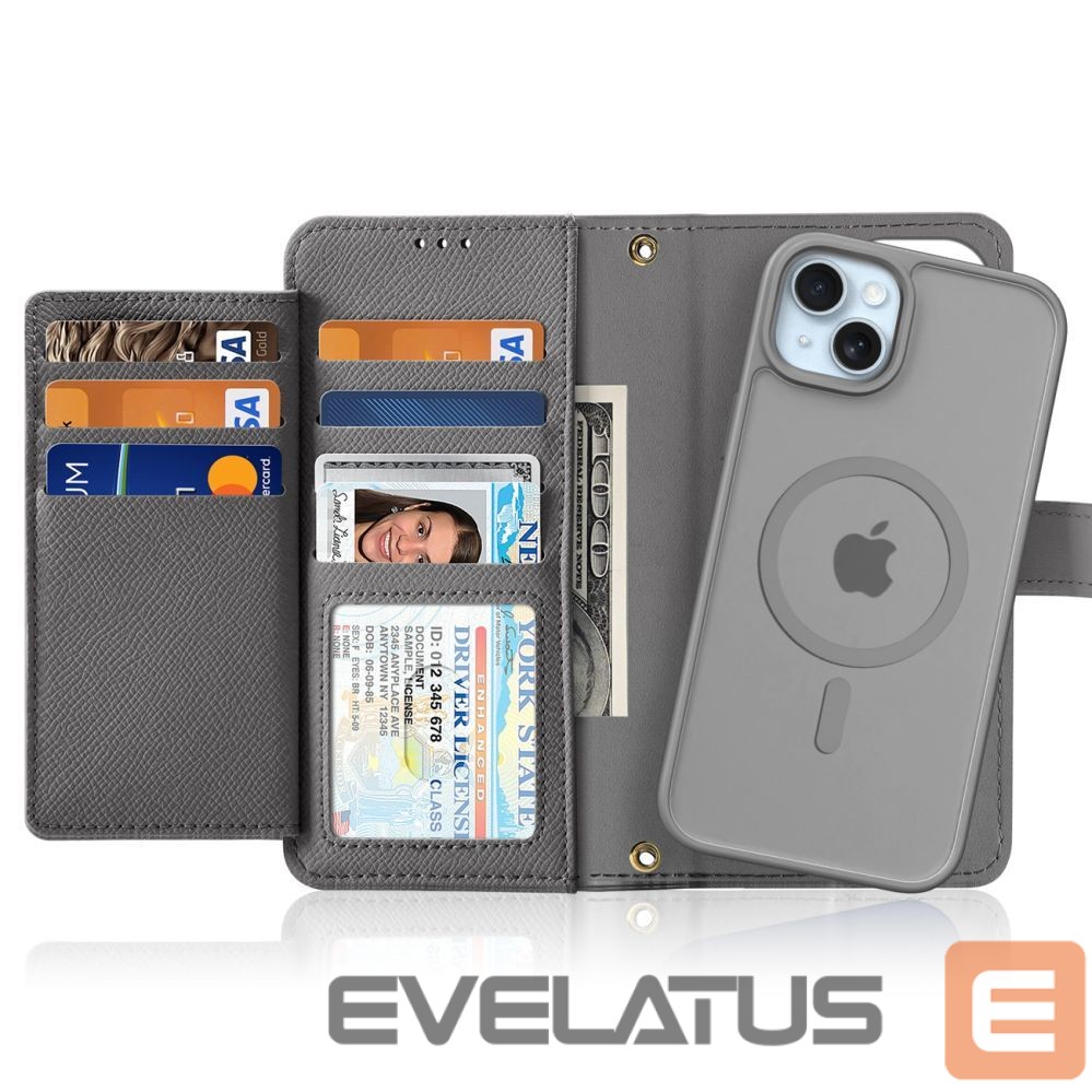 Tagakaaned Dux Ducis Dux Ducis Lawa Leather Case for iPhone 15 - Gray