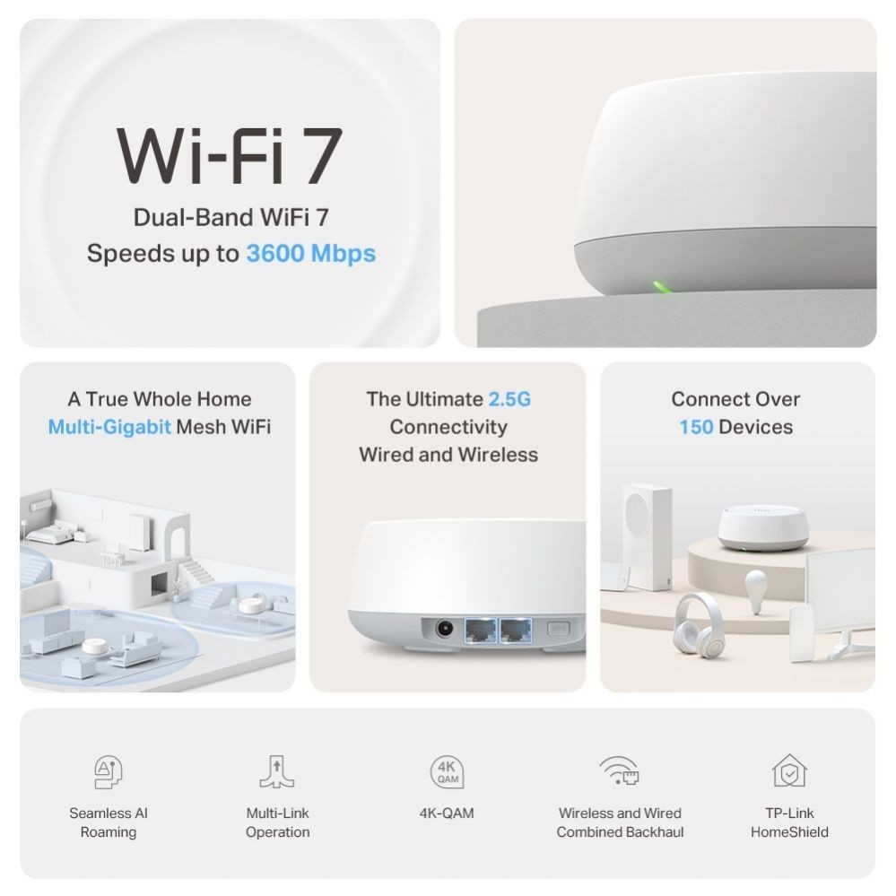 Ruuterid TP-Link WRL MESH ROUTER 3600MBPS/DECO BE25(2-PACK)