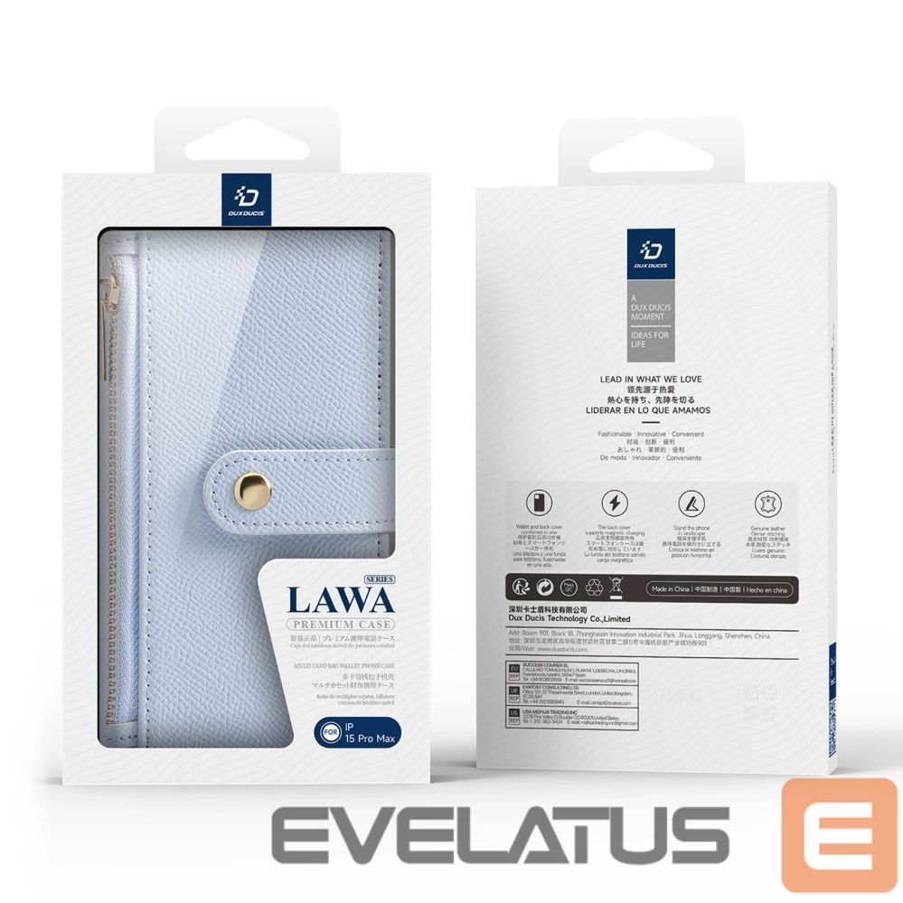Tagakaaned Dux Ducis Dux Ducis Lawa Leather Case for iPhone 15 Pro Max - Blue