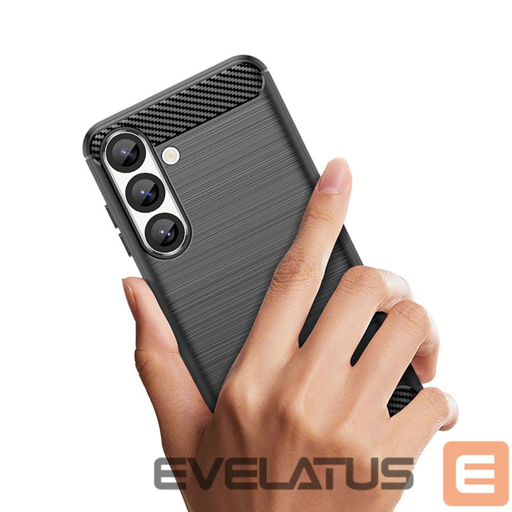 Tagakaaned Hurtel Carbon Case for Samsung Galaxy S25 Edge - Black
