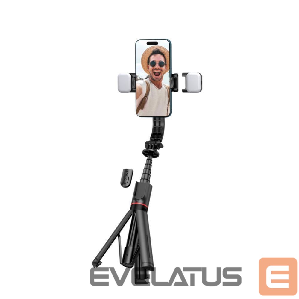 Kaameratarvik Tech-Protect Tech-Protect L05S Bluetooth Selfie Stick with Tripod up to 105cm with LED Light - Black