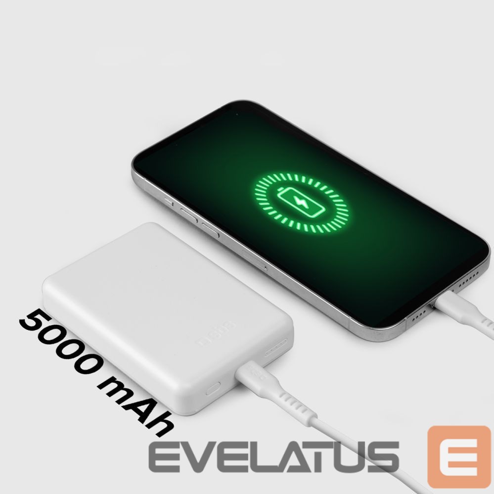 Väline aku SBS Powerbank SBS TEBB5000MAG1CW 5000 mAh USB-C, MagSafe compatible - white