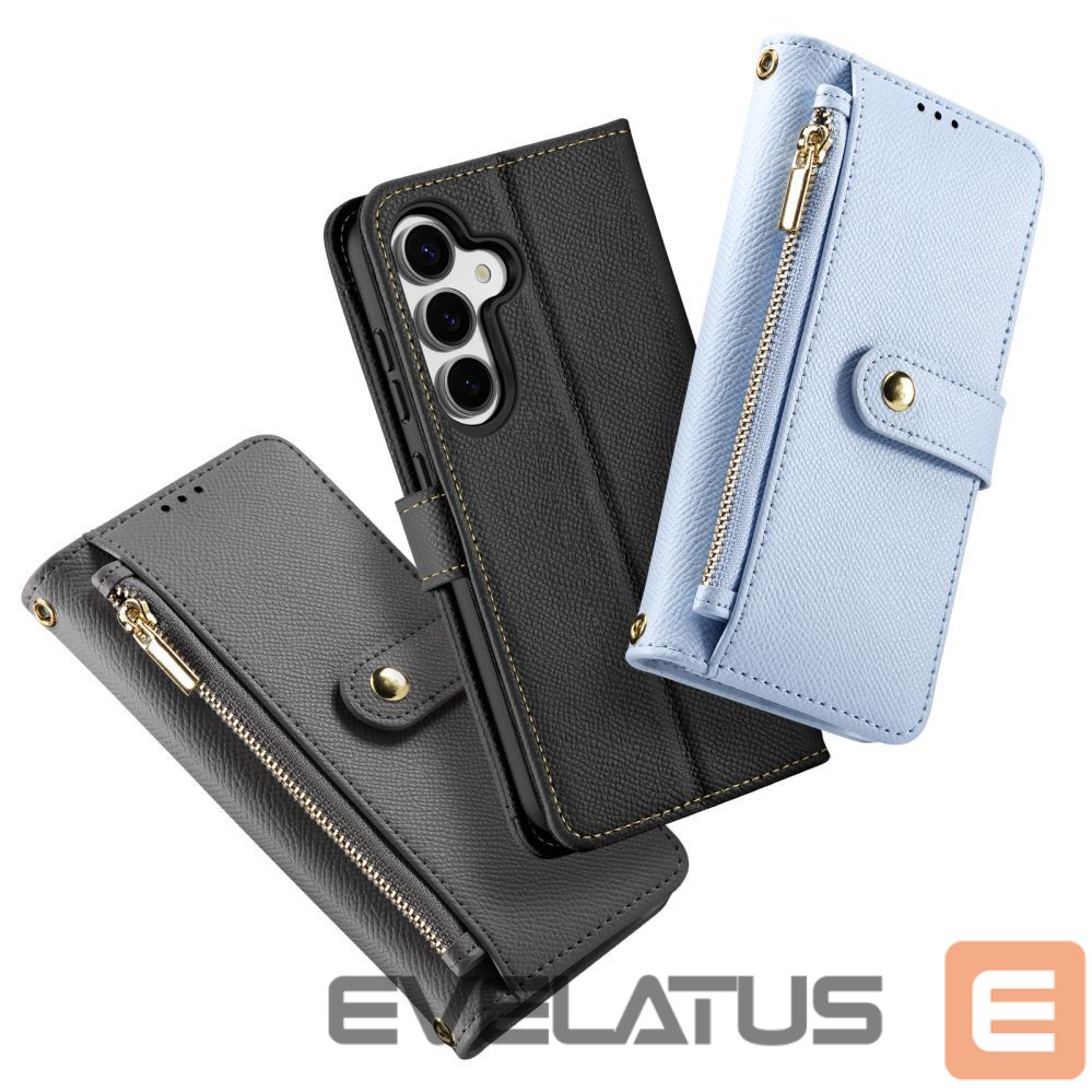 Tagakaaned Dux Ducis Dux Ducis Lawa Leather Case for Samsung Galaxy S25+ with Detachable Magnetic Wallet - Blue