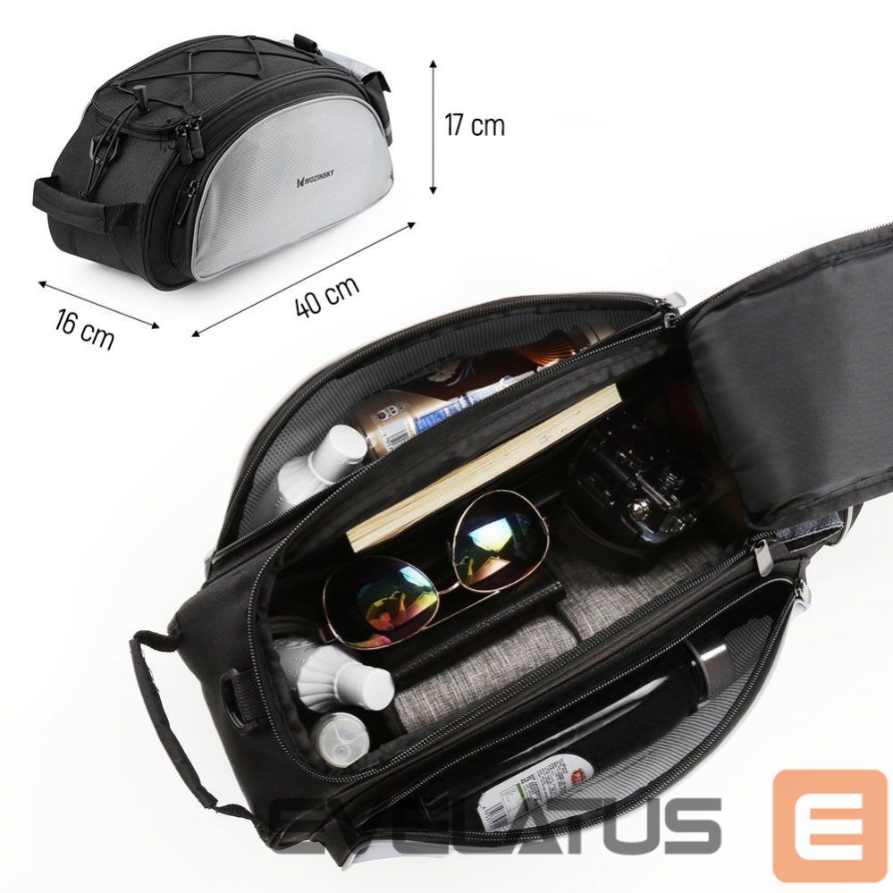Jalgratta tarvik Wozinsky Wozinsky Bike Pannier Bag with Shoulder Strap 13L Black (WBB1BK)